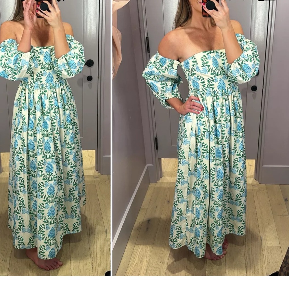 NWT Anthropologie Let Me Be Long-Sleeve Printed
Midi Dress S petite